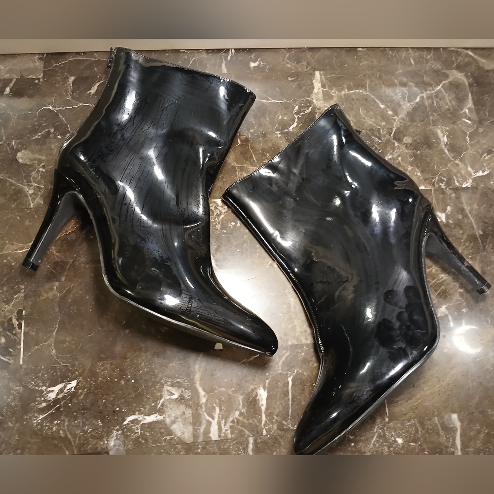 Fashion to Figure Glossy Ebony Heeled Boots